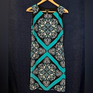 INC International Concepts Teal and Black Dress